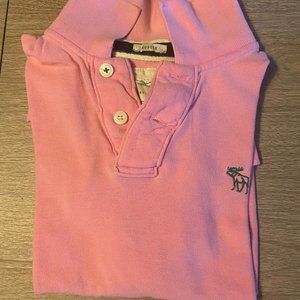 Abercrombie and Fitch Polo Shirt - Pink, Size L, Muscle